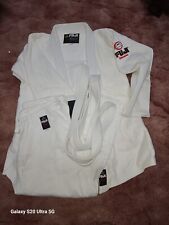 Usado, Conjunto de 2 peças quimono top/calça Fuji Sports All Around masculino A1 Jiu Jitsu Gi branco comprar usado  Enviando para Brazil