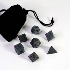 Set 7 Dadi Black Neri Pastello Dice D&D GDR Dungeon dnd D20 D12 D10 D8 D6 D4 comprar usado  Enviando para Brazil