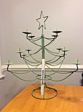 Castiçal antigo grosso e pesado de fio de metal árvore de Natal com dobras superiores de estrela comprar usado  Enviando para Brazil