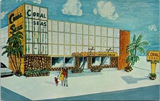 1967, Coral Seas Motel, Miami Beach, Flórida cartão postal publicitário cromado comprar usado  Enviando para Brazil