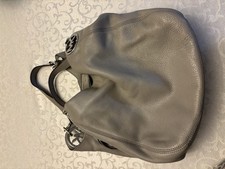 Bolsa tote grande Michael Kors Fulton Hobo couro seixo cinza corrente comprar usado  Enviando para Brazil