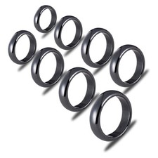 100 peças anel de hematita preta natural 6 mm - circulação de equilíbrio de ansiedade comprar usado  Enviando para Brazil