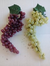 Conjunto de 2 uvas de borracha sintética adereços verdes e vermelhos decoração de cozinha 14" de comprimento comprar usado  Enviando para Brazil