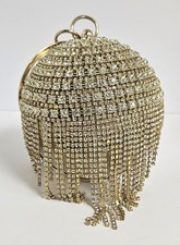 Bolsa de mão de strass para noite com borlas cristal ouro redonda festa de casamento comprar usado  Enviando para Brazil