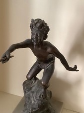 Scultura bronzo pescatore usato  Napoli