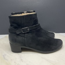 Botas Dansko Cagney para mujer 6,5-7 EU 37 negras pulidas gamuza tacón botines al tobillo segunda mano  Embacar hacia Mexico