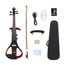 Usado, Um violino elétrico vermelho 4/4 feito de madeira maciça acessórios de ébano iniciantes bom comprar usado  Enviando para Brazil
