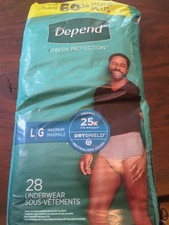 Depend Fresh Protect, tamanho masculino (L-G), contagem de 26, roupa íntima Dryshield caixa aberta comprar usado  Enviando para Brazil