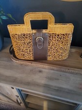 Bolsa feminina de couro e Ratan deslumbrante verão, usado comprar usado  Enviando para Brazil