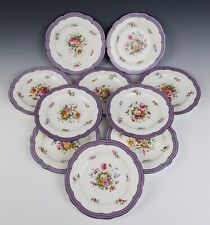 Conjunto de 10 pratos de almoço antigos de porcelana inglesa Coalport HP rosas floral roxo comprar usado  Enviando para Brazil
