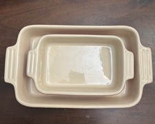Lote de 2 conjuntos de cozimento de grés Le Cruiset. 14-21 e 14-22. Vermelho/creme comprar usado  Enviando para Brazil