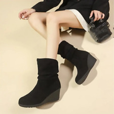 Botas de neve quentes femininas salto cunha botas de tornozelo sapatos de plataforma comprar usado  Enviando para Brazil