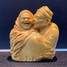 Estatueta esculpida em buxo Q4660 - 2,2" : doce casal velho comprar usado  Enviando para Brazil