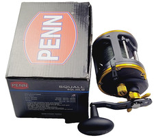 Carretel de água salgada Penn Squall 30 Levelwind preto SQL30LW na caixa com linha trançada de 50 lb comprar usado  Enviando para Brazil
