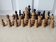 carved wood chess set for sale  BUCKFASTLEIGH