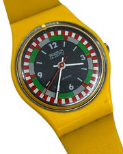 Vintage Swatch Relógio de Corrida Amarelo Feminino 25mm Suíço 1984 LJ100 LER comprar usado  Enviando para Brazil