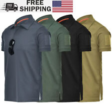 Camisas polo masculinas manga curta secagem rápida casual golfe esporte equipe trabalho tático T, usado comprar usado  Enviando para Brazil