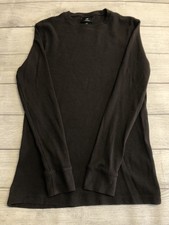 Camisa térmica masculina H&M pequena preta manga longa slim fit waffle malha pulôver comprar usado  Enviando para Brazil