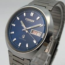 Vintage 1976 CITIZEN CRYSTRON Quartzo Pulseira Original Mostrador Azul Japão #1974 comprar usado  Enviando para Brazil