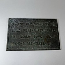 Placa náutica marinha de metal 'se Deus quisesse que construíssemos barcos de fibra de vidro...' comprar usado  Enviando para Brazil