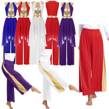 Roupa de dança louvor feminina color block túnica assimétrica +calça adoração lírica  comprar usado  Enviando para Brazil