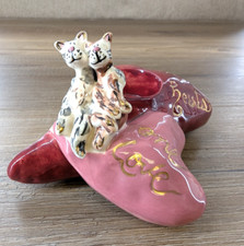 Blue Sky Clayworks Corp Two Hearts One Love Cat suporte tealight Heather Goldminc, usado comprar usado  Enviando para Brazil