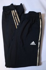 Calça de moletom Adidas masculina cônica 3 listras preta e listras camufladas pequena, usado comprar usado  Enviando para Brazil