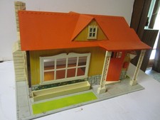 Casa de bonecas vintage de estanho litho plástico casa de metal com móveis década de 1950, usado comprar usado  Enviando para Brazil