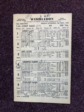 Greyhound racing racecard for sale  POOLE