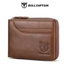 BULLCAPTAIN Carteira Masculina de Couro Genuíno com Zíper RFID Bloqueio Carteira Bifold 2025 comprar usado  Enviando para Brazil