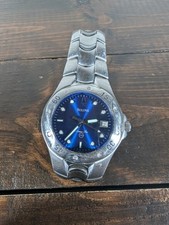 Bulova Marine Star relógio masculino 37mm mostrador azul tom prata data 96B49  comprar usado  Enviando para Brazil