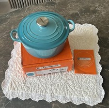 Usado, Caçarola rara Le Creuset caribenha azul-petróleo 20cm/2,75 QT/forno holandês comprar usado  Enviando para Brazil