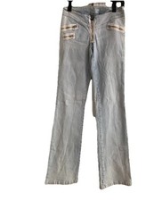 Jeans feminino vintage Y2K Vento LIVRE designer azul claro cintura baixa tamanho 36 EUA 1  comprar usado  Enviando para Brazil