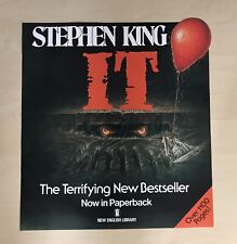 Stephen King ‘ IT ‘ scarce ORIGINAL publicity Poster . 1987  as new comprar usado  Enviando para Brazil