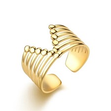 Edelstahl ring vergoldet gebraucht kaufen  Leipzig