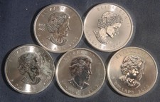 Five .9999 silver for sale  USA