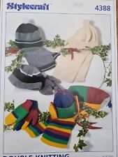 Bufandas sombreros guantes y guantes de 4-14 años DK Vintage Tejido Patrón segunda mano  Embacar hacia Mexico