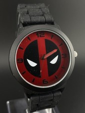 Relógio de pulso masculino Marvel Deadpool mostrador facial logotipo pulseira de silicone preto super-herói, usado comprar usado  Enviando para Brazil