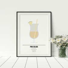 Cocktail poster pina for sale  LONDON