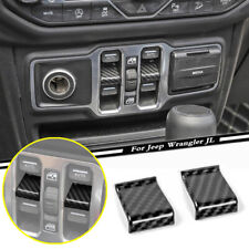 Usado, Para 18-23 Jeep Wrangler JL interruptor de controle de janela de fibra de carbono ajuste acabamento da tampa comprar usado  Enviando para Brazil