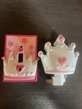 Usado, Luz noturna rosa princesa e interruptor de luz combinando capa decoração quarto menina ou bebê comprar usado  Enviando para Brazil