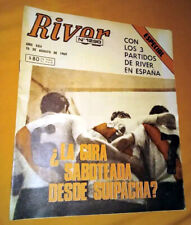 Usado, RIVER PLATE - 3 PARTIDOS EN ESPAÑA MALAGA SEVILLA BARCELONA - Revista River 1969 segunda mano  Argentina 