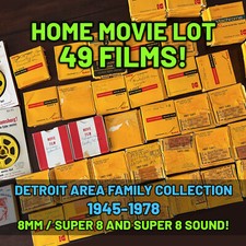 Vintage 1945-1978 8mm Super 8 SOM Filmes Caseiros Desfiles Carros Férias 49 Filmes comprar usado  Enviando para Brazil