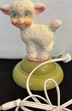 Lâmpada de bebê vintage 1960 luz noturna borracha de cordeiro funciona muito bem! Berçário retrô MCM comprar usado  Enviando para Brazil