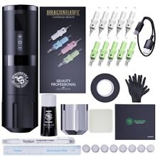 Kit de tatuagem sem fio Dragonhawk caneta rotativa máquina cartuchos tinta preta comprar usado  Enviando para Brazil