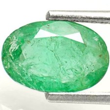 Aigs Certificada Zâmbia Esmeralda 1.72 Cts natural não Tratadas Grama Verde Oval, usado comprar usado  Enviando para Brazil