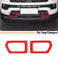 Para 2022-2025 Jeep Compass ABS vermelho exterior grade dianteira parachoque acabamento quadro comprar usado  Enviando para Brazil