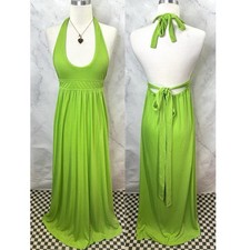 Vestido maxi vintage anos 70 fábrica Califórnia Halter S verde hippie psicodélico anos 60 comprar usado  Enviando para Brazil