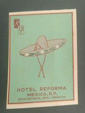 Hotel Reforma (México D.F.) Deco - Etiqueta de bagagem, usado comprar usado  Enviando para Brazil