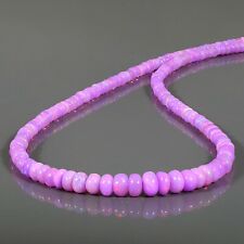 Natural Pink Opal Gemstone Rondelle Beads 925 Silver Chain Necklace Jewelry, usado comprar usado  Enviando para Brazil